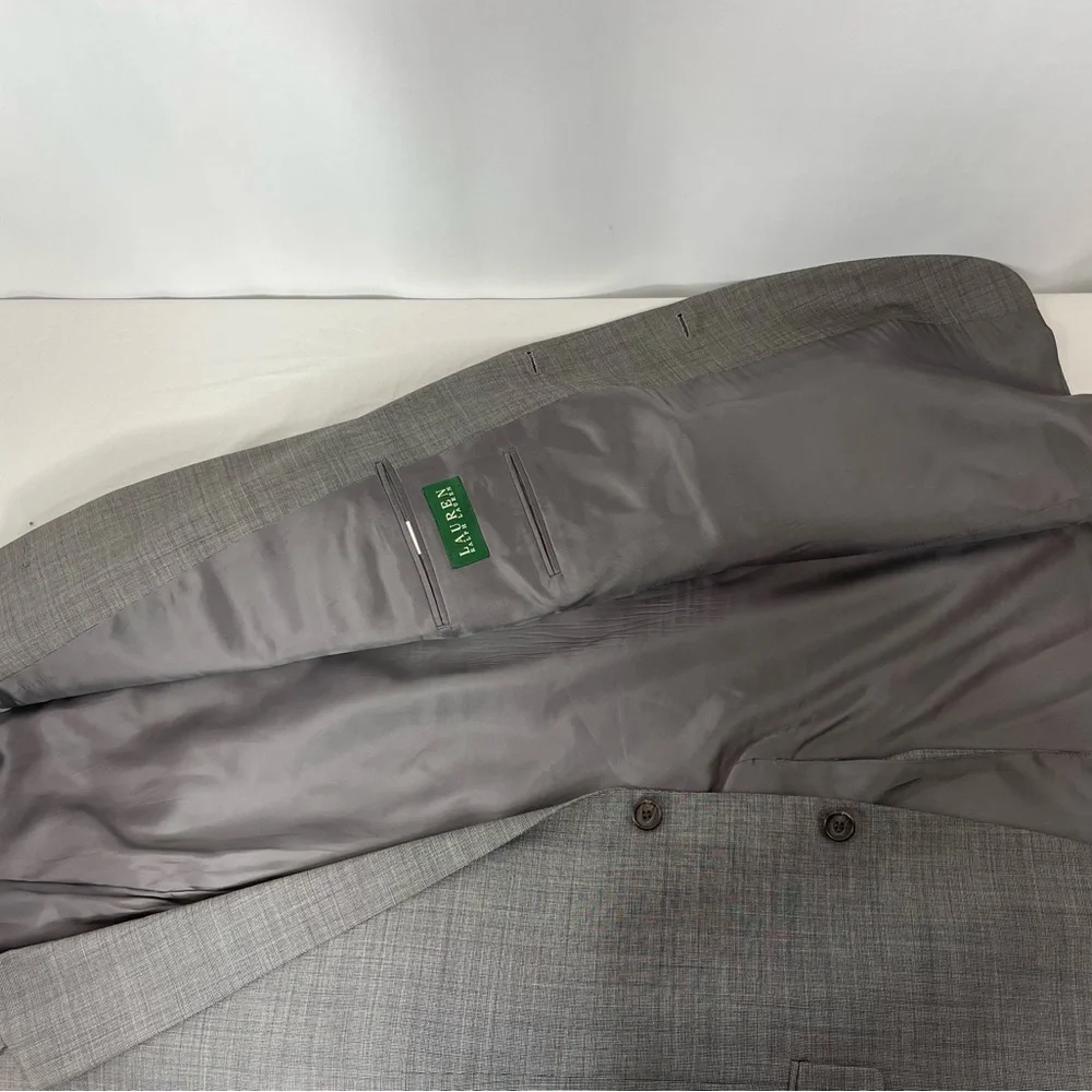 Lauren Ralph Lauren Gray 100% Wool Sport Coat Blazer 48L Men’s Classic Jacket